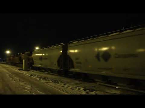 Late Night Action!! CP Rail Train 603 West Alyth Yard Brooks Sub Calgary, Alberta December 22, 2010.