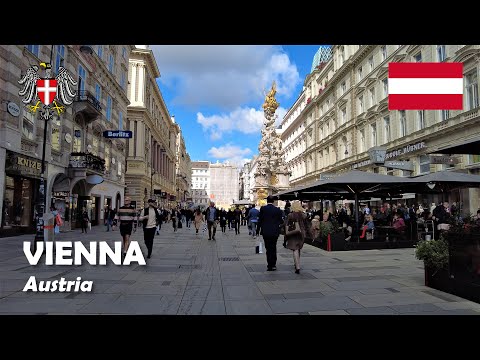 Vienna, Austria. A walk from Stephansplatz to Hofburg. 4K