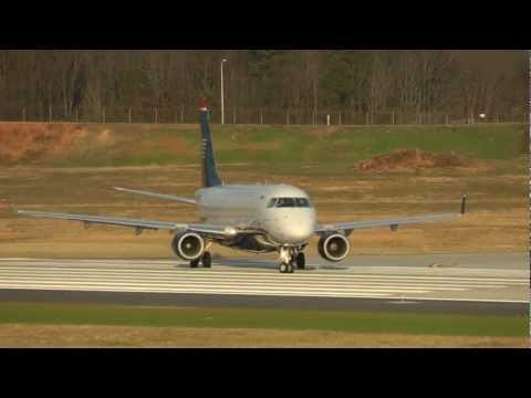 US Airways Embraer 170-200LR (Republic Airlines) N119HQ taking off CLT 1/01/2012