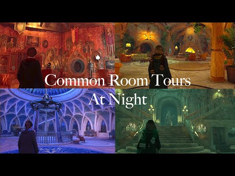 Empty Hogwarts Common Rooms Tour at Night | Hogwarts Legacy Tour (ambience)