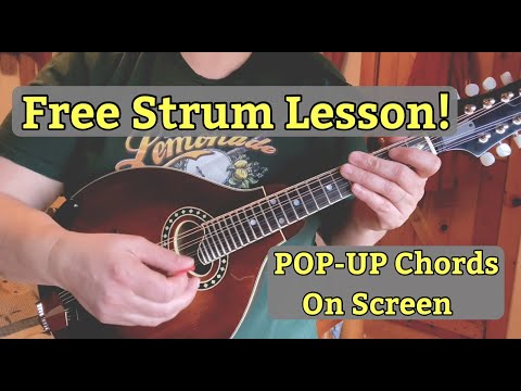 Amazing Grace Mandolin EASY Strum Lesson | Pop UP Chords ON SCREEN