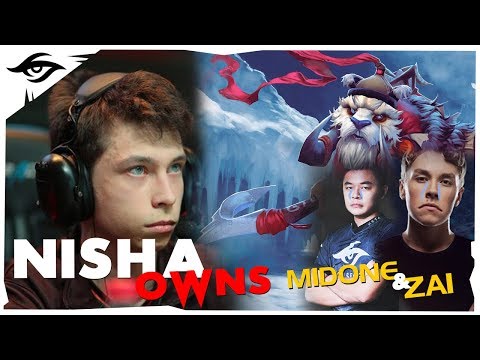 Nisha destroys Zai and MidOne // Secret Nisha ranked gameplay | DotA 2