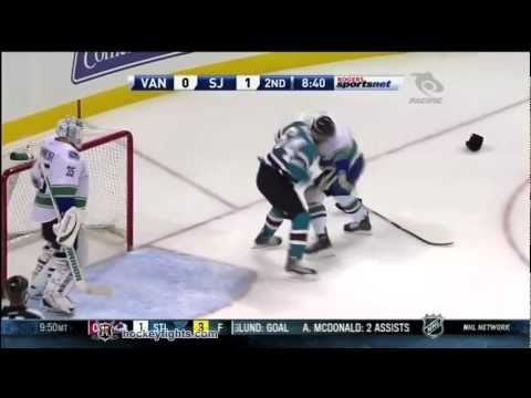 Keith Ballard vs Jamie McGinn Sep 29, 2011