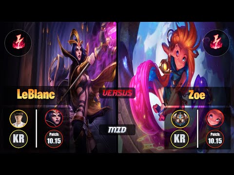 Faker LEBLANC (Mid) [Electrocute] VS ZOE - Challenger KR Patch 10.15