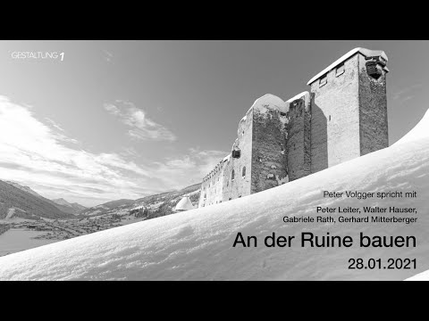 Peter Volgger spricht mit Leiter, Hauser, Mitterberger und Rath: An der Ruine bauen