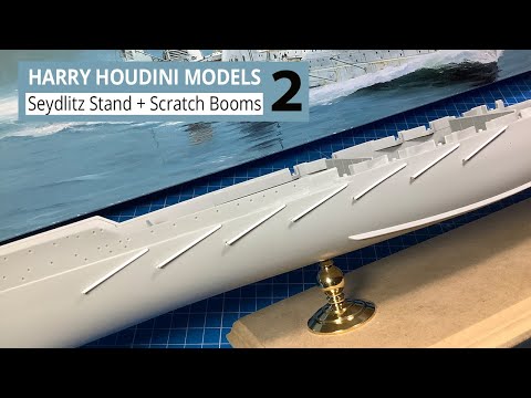 SMS Seydlitz Part 2  Scratch Torpedo Net Booms and brass pedestal stand - Hobby Boss 1/350 kit