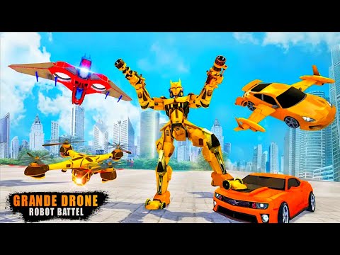 Red Robot Car Transformers Shooting Games 2021: Car Robot Drone Transform - Android Gameplay