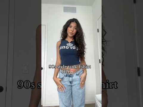 Muscle tank DIY✂️🪡 #tshirthack #thriftflip #stylingtips #upcycle #cuttingandstitching #sewing