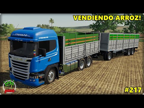 FS19 SERIE VIDA REAL #217 - PRIMERA VENTA CON EL NUEVO SCANIA! - VENDEMOS TODO EL ARROZ COSECHADO