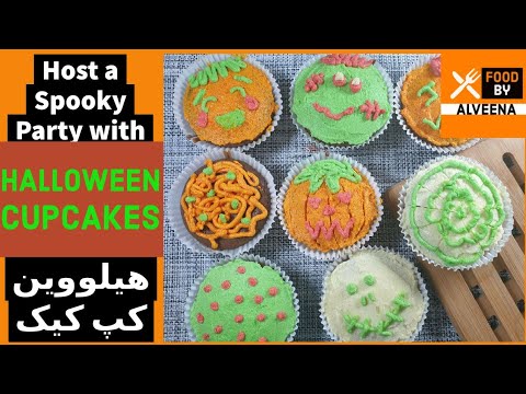 Halloween Cup Cakes Recipe | How To Make Best Spooky Cup Cakes & Fun Ideas With Food By Alveena