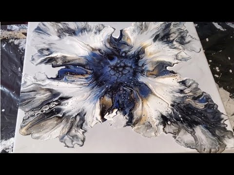 Dramatic, Bright and Elegant Dutch Pour Bloom~Fluid Art