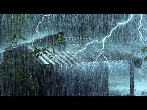 Rain Thunder Sounds for Sleeping | 99% Instantly Fall Asleep with Heavy Rainstorm & Powerful Thunder