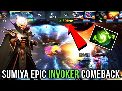 Sumiya Most EPIC Comeback with Invoker 30k Gold Lead Comeback Amazing Refresher Build - Dota 2