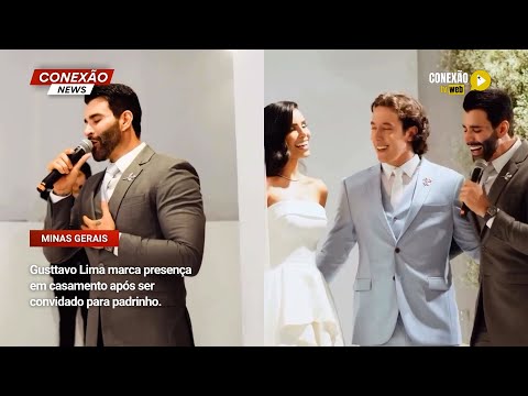 Vídeo: Gusttavo Lima marca presença em casamento após ser convidado para padrinho.