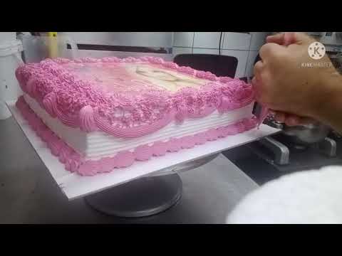 #photocake# how to finishing a picture cake. #cream ...