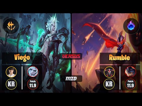 Faker VIEGO (Mid) [Conqueror] VS RUMBLE - Grandmaster KR Patch 11.9