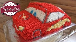 How to make a cars cake Lightning Mcqueen