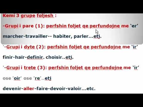 MESIMI 12/32  -  3 GRUPET E FOLJEVE NE FRENGJISHT  - Les groupes des verbes