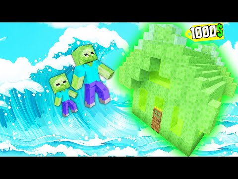 1000$ SLİME EV VS TSUNAMİ - Minecraft