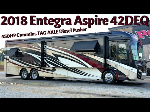2018 Entegra Aspire 42DEQ TAG AXLE A Class 450HP Cummins Diesel Pusher von Porter’s RV - $199,900