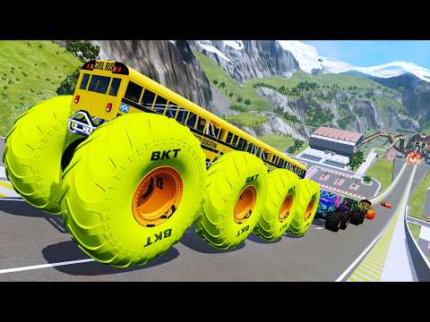 Epic High Speed monster trucks jumps stunts & crashes #114 | BeamNG Drive