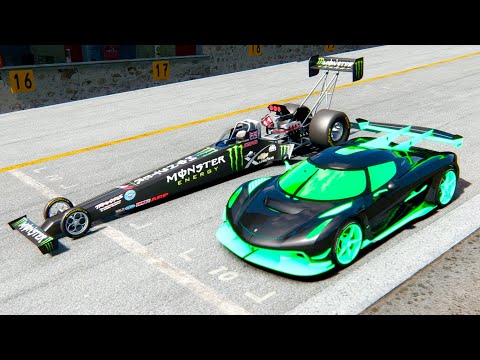 Koenigsegg Jesko Alien Engine vs Top Fuel Dragster Tuned at Special Stage Route X