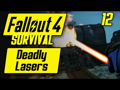 Fallout 4 Survival Playthrough - Deadly Lasers - Fallout 4 Survival Mode Gameplay #12