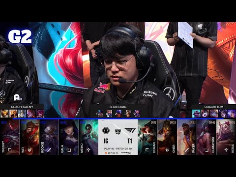 IG vs T1 - Game 2 | S15 LoL Worlds 2025 Play-Ins | T1 vs Invictus Gaming G2 Full