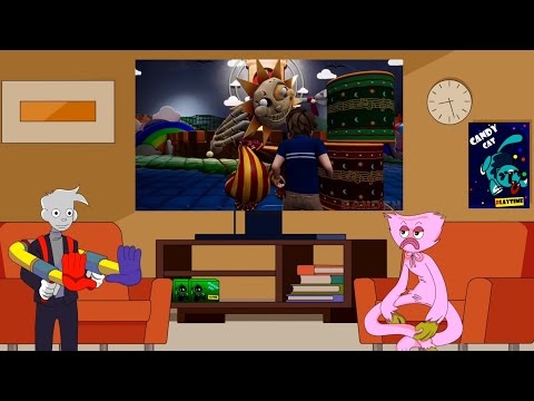 Poppy Playtime' React To Meme//How sun jumpscares Gregory in 3rd person view - Five nights at