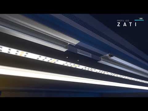 Відео огляд Алюмінієвий врізний профіль тип ZATI для LED стрічок, з розсіювачем LUMINES. (Ціна за 1 м.п.)