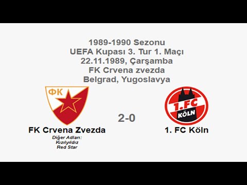 Crvena Zvezda 2-0 1. FC Köln 21.11.1989 - 1989-1990 UEFA Cup 3rd Round 1st Leg