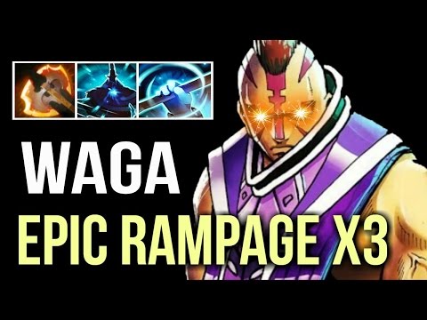 Most EPIC AM Rampage Combo by Waga 1100 GPM Pro Anti Mage Gameplay 7.05 Dota 2