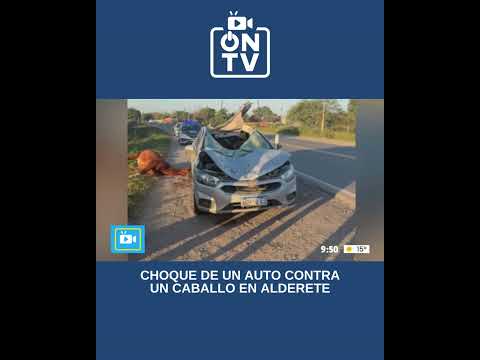 Impactante choque en Alderetes: vehículo destrozado tras chocar con un caballo