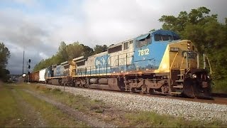 preview picture of video 'CSX Amtrak CSX Triple Trains At The Funnel Folkston Georgia'