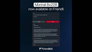 Serve Mistral AI’s Mixtral 8x22B on Friendli Container in your GPU environment! #shorts #mistral