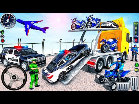 US Police Car and ATV Transporter Driving - Police Trailer Truck Driver 3D - Android Gameplay