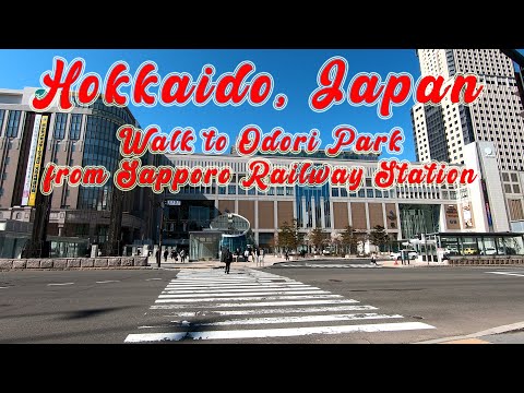 Walking in Hokkaido, Japan. Walk to Odori Park from Sapporo Railway Station in Sapporo. ORANGE ua