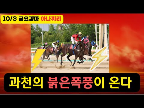 10/3 금요-윤택-경마 아나짜리 한껀/한큐 정확한 한방이 필요할 때 입니다
