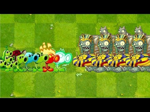 Plants vs Zombies 2 Fire Peashooter, Snow Pea, Pea Pod vs Every Plant Power UP Gameplay