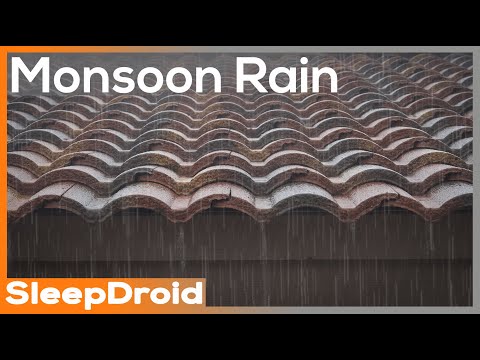 ►Monsoon Rain on a Tile Roof ~ Rain Sounds for Sleeping, Studying, or Meditation, 10 hours, Lluvia