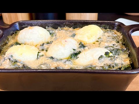 Epinards et oeufs durs gratinés