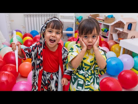 Balloon Challenge For Prizes! Twin Twin Toy Unboxing & Kids Balloon Games