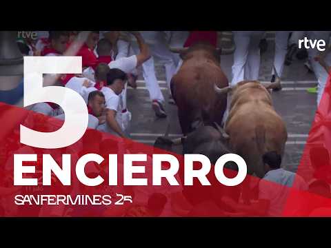 VÍDEO | Un veloz y peligroso quinto encierro de San Fermín deja cinco atendidos por Cruz Roja