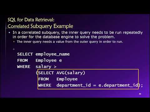 Topic 03, Part 18 - Using Subqueries in SQL