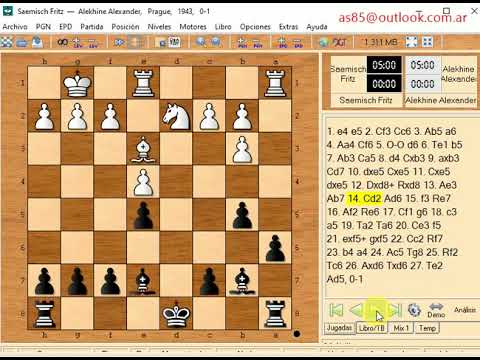 Alekhine a and saemisch f  0 1       1621