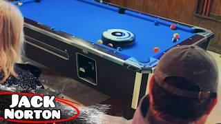 Roomba on a Billiard Table | Roomba Pool at a Bar in Iowa - Vlog by Jack Norton
