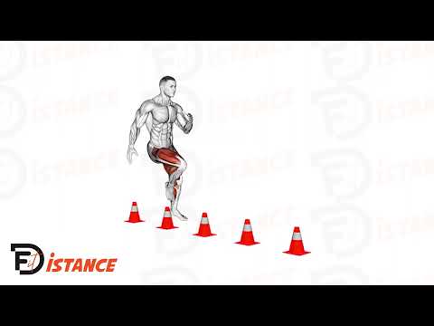 Exercice Sauts latéraux par-dessus des cônes