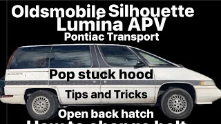 Oldsmobile Silhouette ￼how to change serpentine belt DIY open hatch POP HOOD￼ Lumina APV & Transport