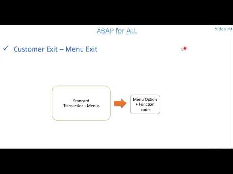 Video 4: ABAP Enhancements - Customer Exit - Menu Exit, Field Exit and Text Enhancements