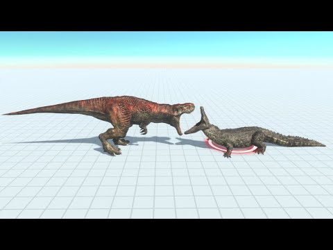 T-REX vs PURUSSAURUS⚡(Animal Revolt Battle Simulator)